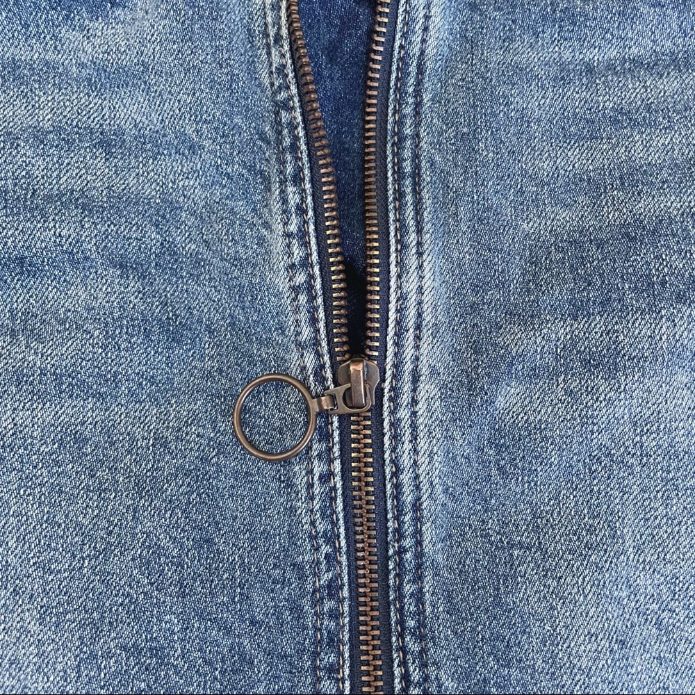WE THE FREE Free People Zip UP Jean Skirt Copper Blue Size 26 OB841640 - Picture 9 of 10